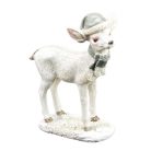 Kerámia glitteres álló fehér őzike sapkában 2 féle