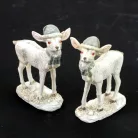 Kerámia glitteres álló fehér őzike sapkában 2 féle