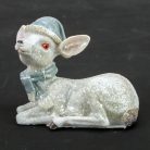 Kerámia glitteres fehér őzike sapkában 2 féle