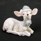 Kerámia glitteres fehér őzike sapkában 2 féle