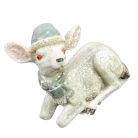 Kerámia glitteres fehér őzike sapkában 2 féle