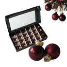Karácsonyi üveggömb kicsi 24db/csomag bordó