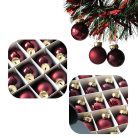 Karácsonyi üveggömb kicsi 24db/csomag bordó
