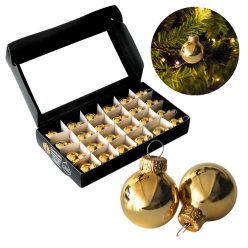 Karácsonyi üveggömb kicsi 24db/csomag arany