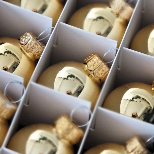 Karácsonyi üveggömb kicsi 24db/csomag arany