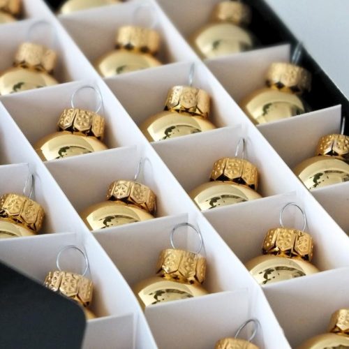 Karácsonyi üveggömb kicsi 24db/csomag arany