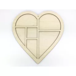 Natúr fa - Szív fotókeret 35cm