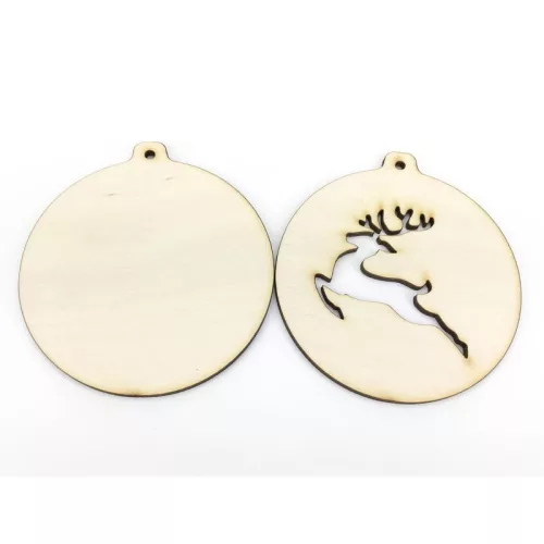 Natúr fa - Karidísz dupla rénszarvas 8,5cm