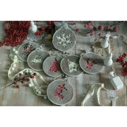 Natúr fa - Karidísz dupla rénszarvas 8,5cm