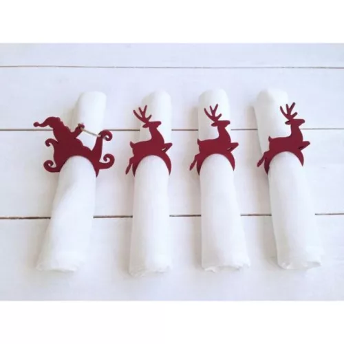 Natúr fa - Karácsonyi szalvéta gyűrű szett 6db/csomag