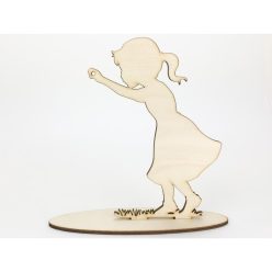 Natúr fa - Kislány gömbtartó 15,5x15cm