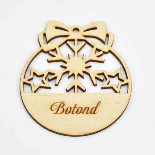 Natúr fa - Egyedi gravíros karácsonyi fa dísz 1 soros