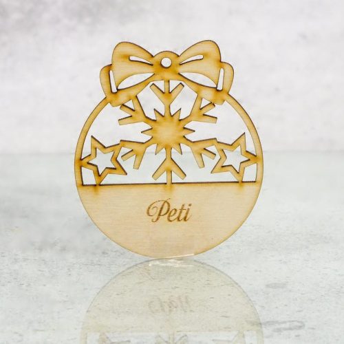 Natúr fa - Egyedi gravíros karácsonyi fa dísz 1 soros