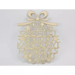 Natúr fa - Karácsonyi gömb szavakból 37cm