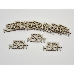   Natúr fa - " ISTEN HOZOTT " felirat 2,2x4,5cm 10db/csomag