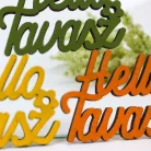 Élénk színek "Helló Tavasz" feliratok 6,7x8,5cm 3db/csom