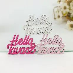   Világos színek "Helló Tavasz" feliratok 6,7x8,5cm 3db/csomag