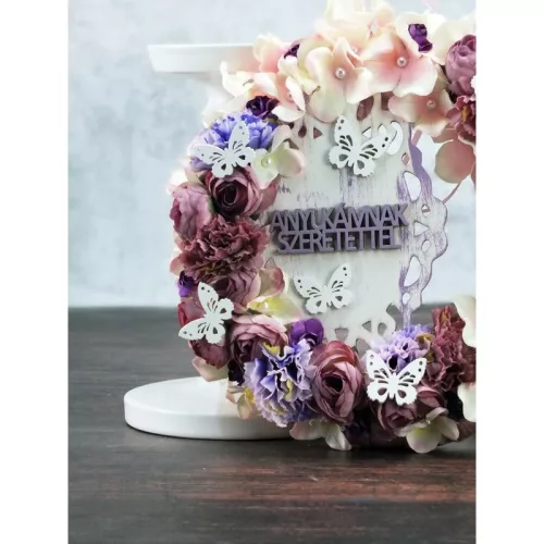 Natúr fa - "ANYUKÁMNAK SZERETETTEL" felirat 2,2x7cm 5db/csomag