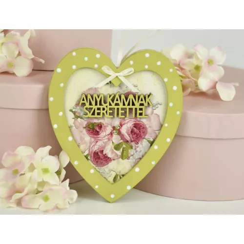 Natúr fa - "ANYUKÁMNAK SZERETETTEL" felirat 2,2x7cm 5db/csomag