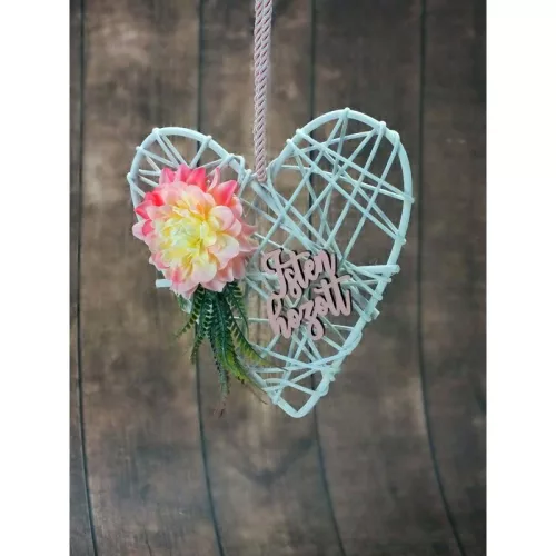 Natúr fa - "Isten hozott" felirat 6x6,5cm 5db/csomag