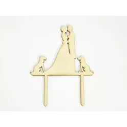 Natúr fa - Tortadísz kutyás esküvő