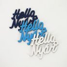 "Hello Nyár" felirat színes 7,5x8,5cm 3db/csomag