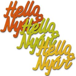 "Hello Nyár" felirat színes 7,5x8,5cm 3db/csomag