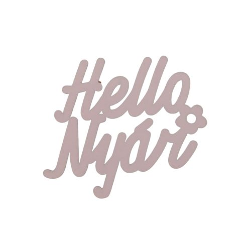 "Hello Nyár" felirat színes rózsaszín 11x10cm