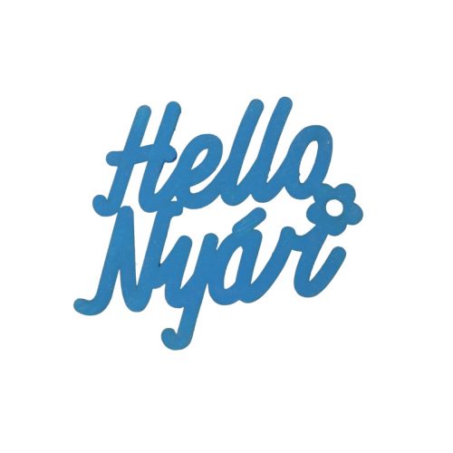 "Hello Nyár" felirat színes világoskék 11x10cm