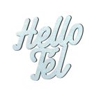 Kékezüst "Hello Tél" felirat színes 10x10cm