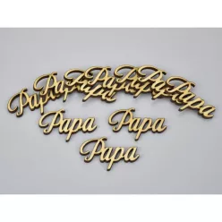 Natúr fa - "Papa" felirat 10db/csomag