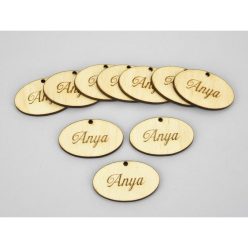 Natúr fa -"Anya" ovál tábla 2,5x4cm 10db/csomag