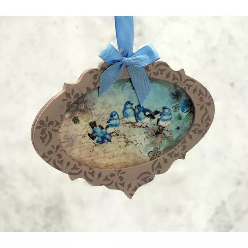 Natúr fa - Csepp forma kerettel 15x18,8cm