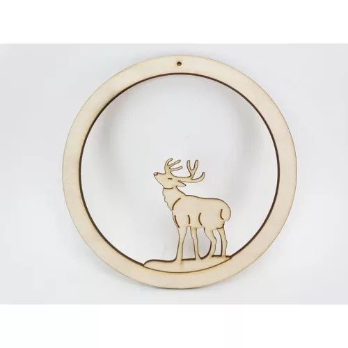 Natúr fa - téli táj kerek dísz