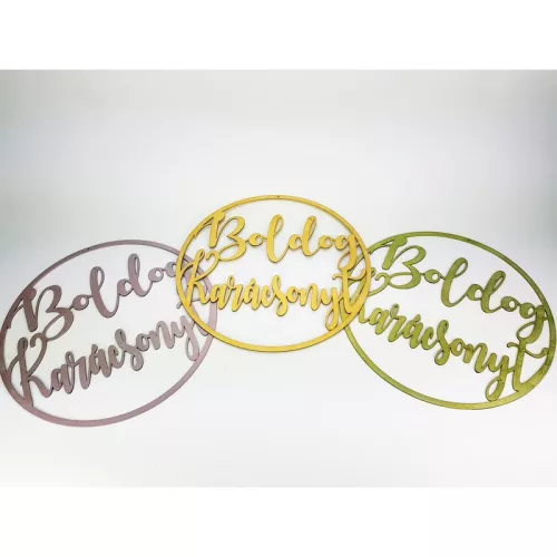 Natúr fa - Boldog karácsonyt körben 37cm