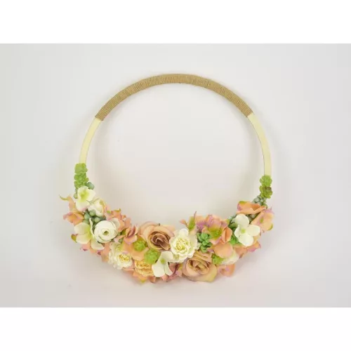 Natúr fa - Íves koszorú virág díszítéshez nagy 29cm