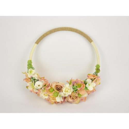 Natúr fa - Íves koszorú virág díszítéshez közepes 24,5cm