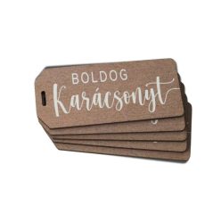   Nyomtatott dekorkarton - Boldog karácsonyt biléta 5db/csomag