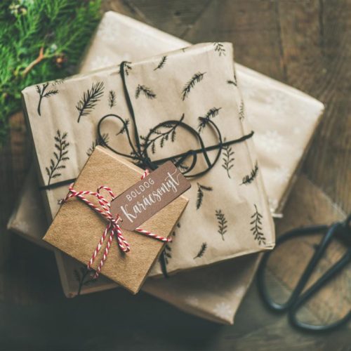 Nyomtatott dekorkarton - Boldog karácsonyt biléta 5db/csomag