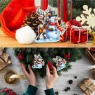 Nyomtatott dekorkarton - Rénszarvas hóemberrel 2db/csomag