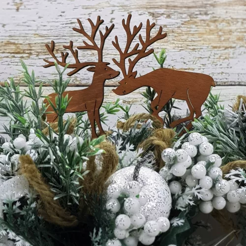 Natúr fa - Beszúrós szarvas pár 2db/cs barna