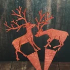 Natúr fa - Beszúrós szarvas pár 2db/cs barna