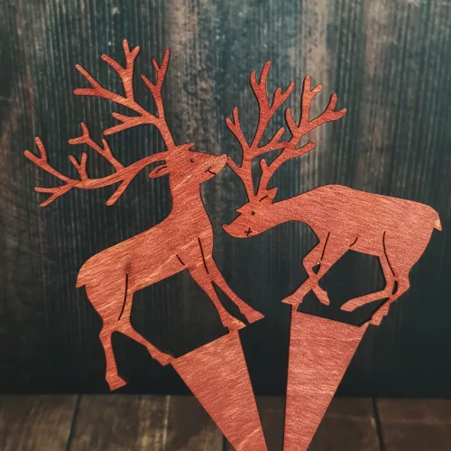 Natúr fa - Beszúrós szarvas pár 2db/cs barna