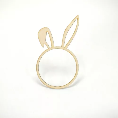 Natúr fa - Nyuszifüles fa karika 16cm