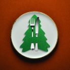 Filc evőeszköztartó karácsonyfa