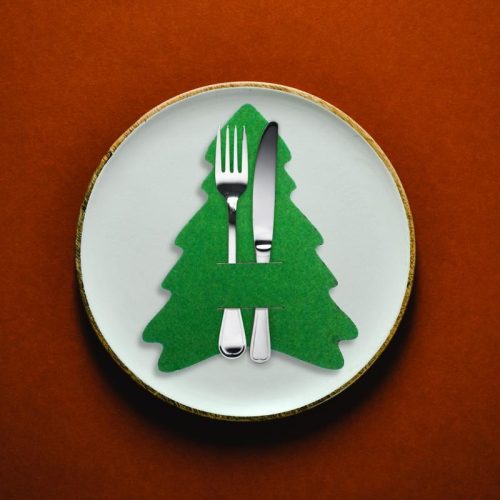 Filc evőeszköztartó karácsonyfa