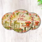 Nyomtatott fa tábla - Édes Otthon (House of roses) kör 3db/cs