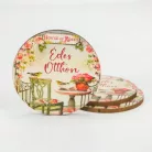 Nyomtatott fa tábla - Édes Otthon (House of roses) kör 3db/cs