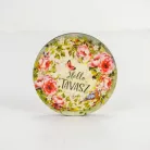 Nyomtatott fa tábla - Hello tavasz - lepkés, kör 1db