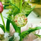 Nyomtatott fa tábla - Hello tavasz - lepkés, kör 3db/cs